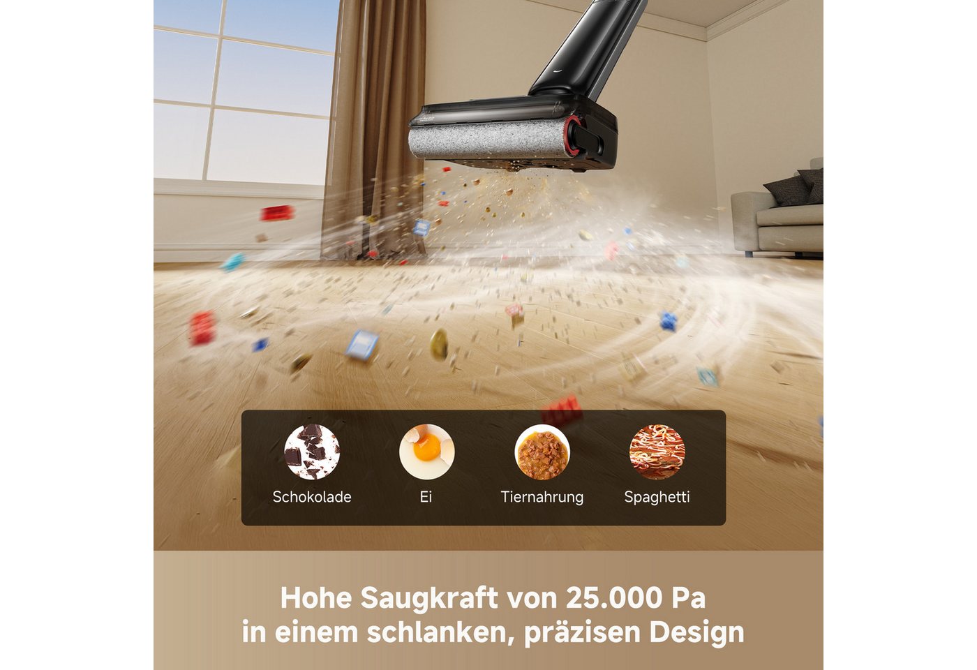Dreame Nass-Trocken-Akkusauger T12 Pro-R, 315 W, beutellos, 180° flach, 95°C Reinigung, Anti‑Verwicklung Bild 5