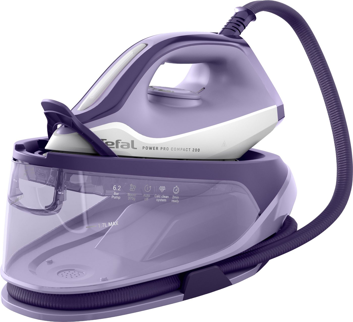 Tefal Dampfbügelstation Power Pro Compact 200, 1700 ml Wassertank, 2400 W, 120 g/min Dampfmenge, 370 g/min Dampfstoß, 1,7 L Wassertank Bild 4