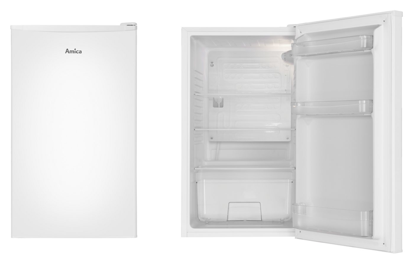 Amica Vollraumkühlschrank VKS 351 155 W, 85 cm hoch, 48 cm breit, Stilvoll, leise, perfekt organisiert – ideal für kleine Räume