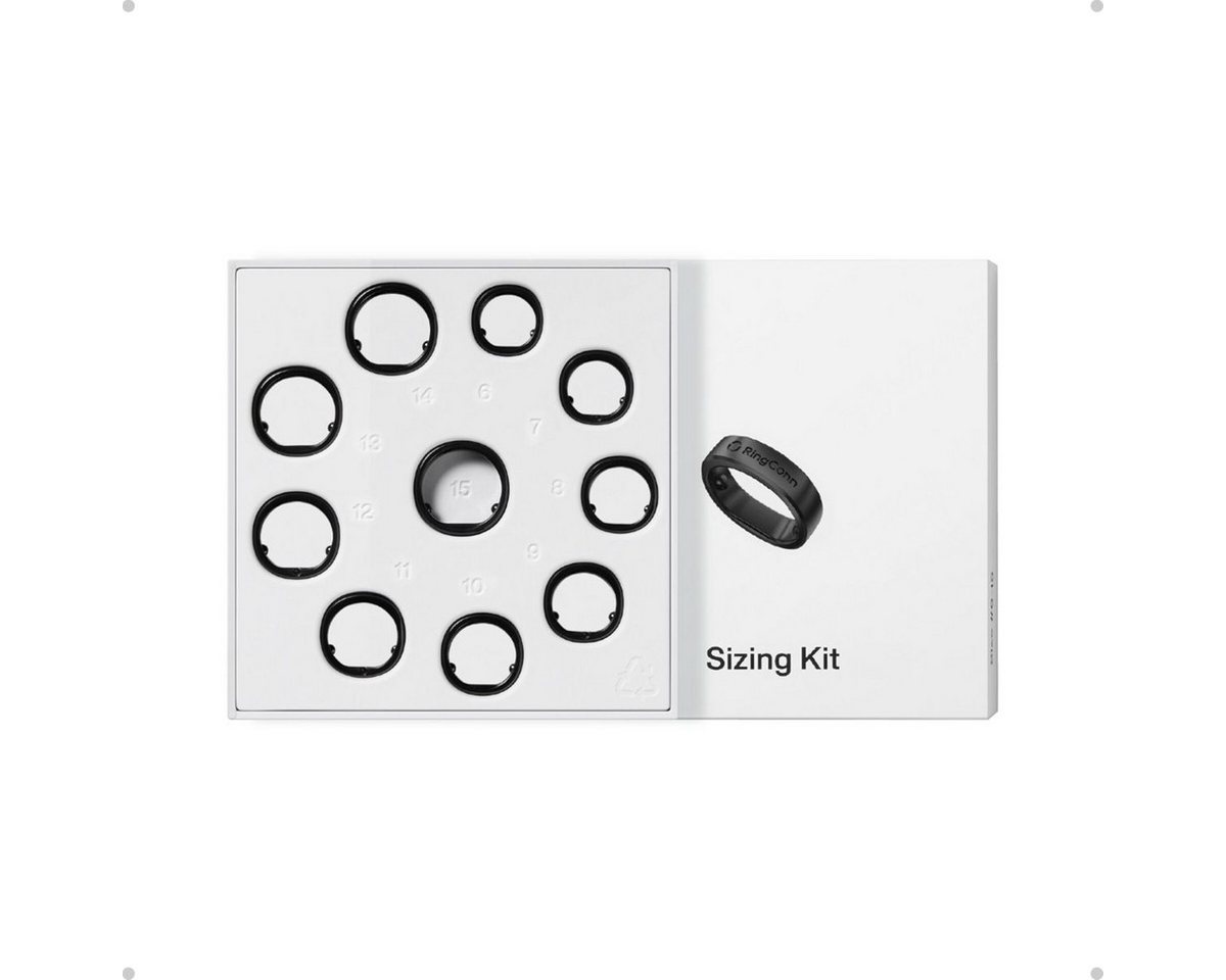 RingConn Activity Tracker Gen3 Sizing Kit, vor der Ringbestellung die Größe ermitteln (10-tlg., 10 maßstabsgetreue Ringe in den Größen 6 bis 15), Teste die Größe an deinem bevorzugten Finger