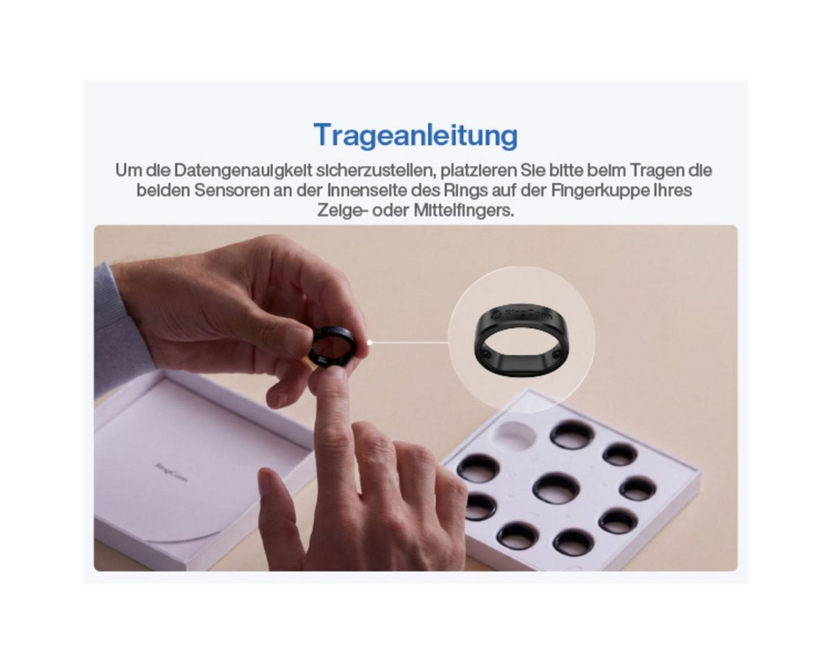 RingConn Activity Tracker Gen3 Sizing Kit, vor der Ringbestellung die Größe ermitteln (10-tlg., 10 maßstabsgetreue Ringe in den Größen 6 bis 15), Teste die Größe an deinem bevorzugten Finger Bild 2