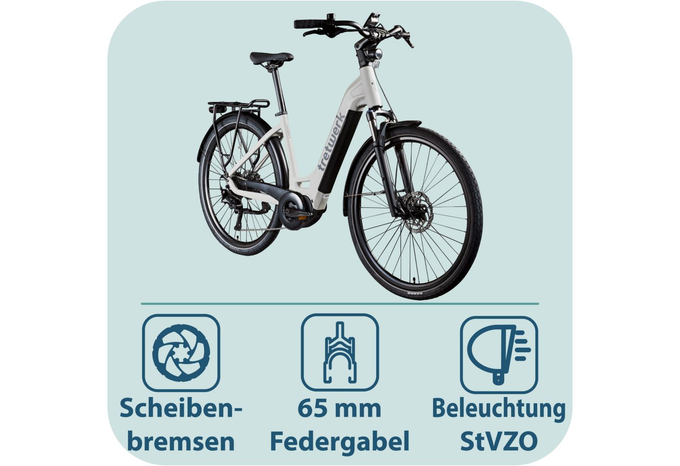 Tretwerk E-Bike Cityrad Amber, 9 Gang Shimano Cues U3020 Schaltwerk, Kettenschaltung, Mittelmotor, 733 Wh, E Bike Damen 28" Elektrofahrrad 155 - 185cm Hollandrad Bild 3