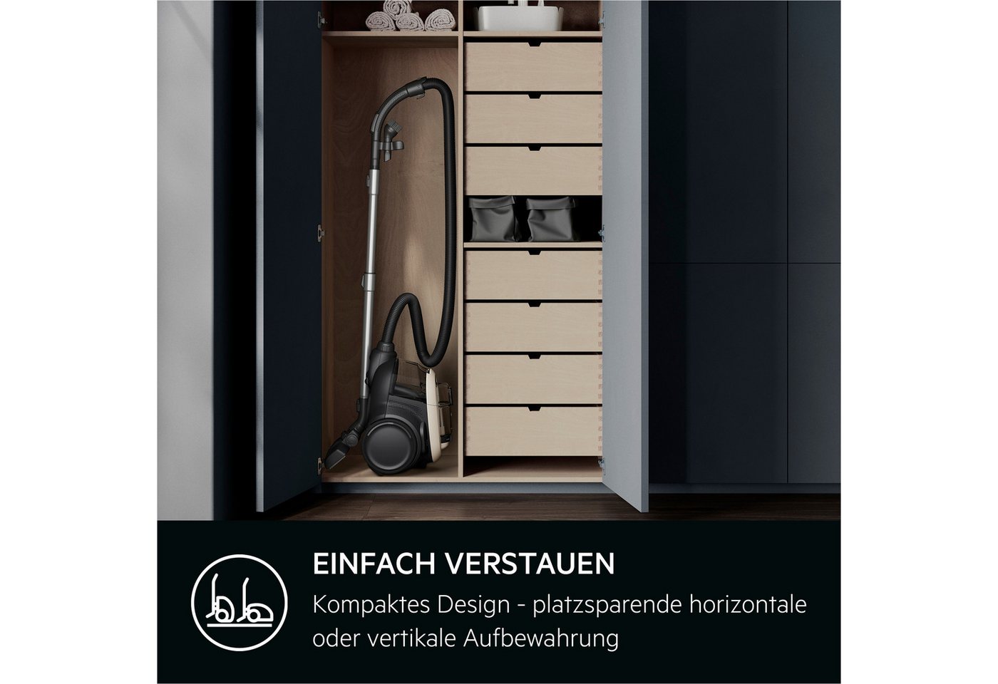 AEG Bodenstaubsauger AL61C2SW, 700 W, beutellos, Kraftvolle Reinigung: AUTO‑Bodendüse für Hartböden, Teppiche & Laminat Bild 5