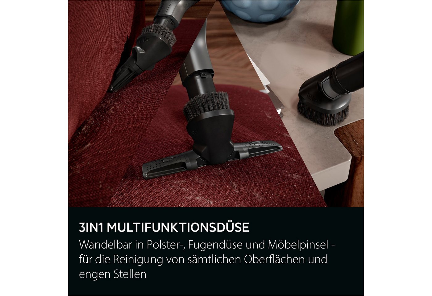 AEG Bodenstaubsauger VX9-5-EBR, 650 W, mit Beutel, Extra stark & leise – Beutelstaubsauger 69 dB, HEPA für Allergiker Bild 4