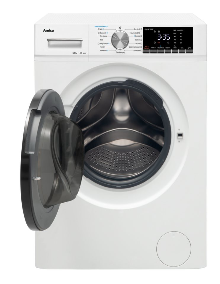 Amica Waschtrockner WAT 404 600, 8 kg, 8 kg, 1400 U/min, Waschen & Trocknen in einem – maximaler Komfort