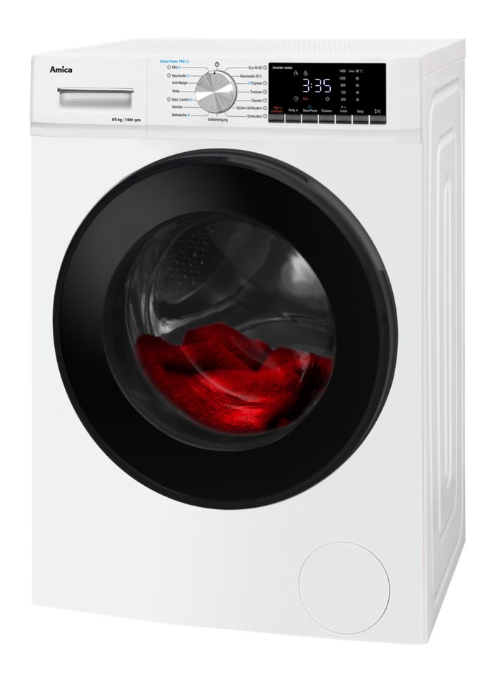 Amica Waschtrockner WAT 404 600, 8 kg, 8 kg, 1400 U/min, Waschen & Trocknen in einem – maximaler Komfort Bild 2