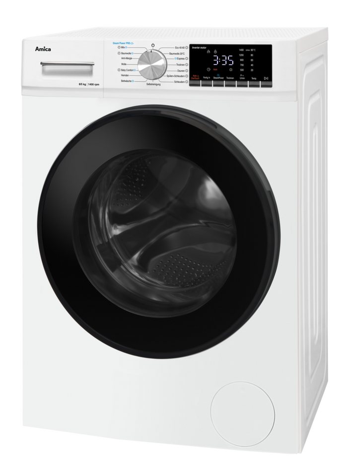Amica Waschtrockner WAT 404 600, 8 kg, 8 kg, 1400 U/min, Waschen & Trocknen in einem – maximaler Komfort Bild 3
