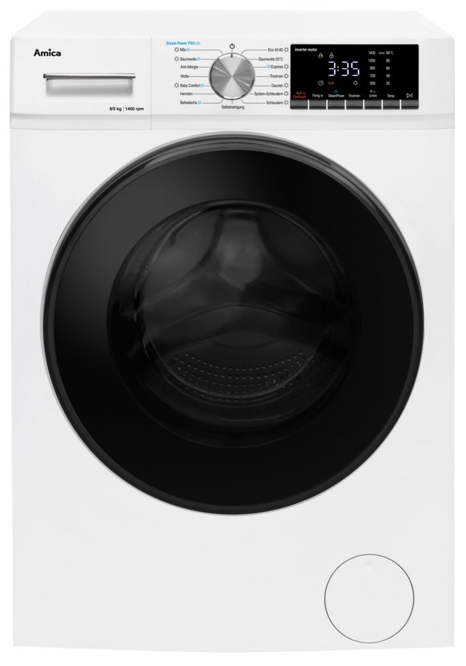 Amica Waschtrockner WAT 404 600, 8 kg, 8 kg, 1400 U/min, Waschen & Trocknen in einem – maximaler Komfort Bild 4