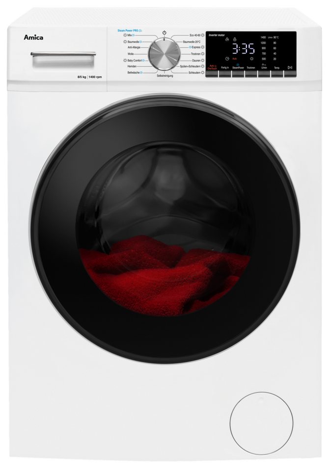 Amica Waschtrockner WAT 404 600, 8 kg, 8 kg, 1400 U/min, Waschen & Trocknen in einem – maximaler Komfort Bild 5