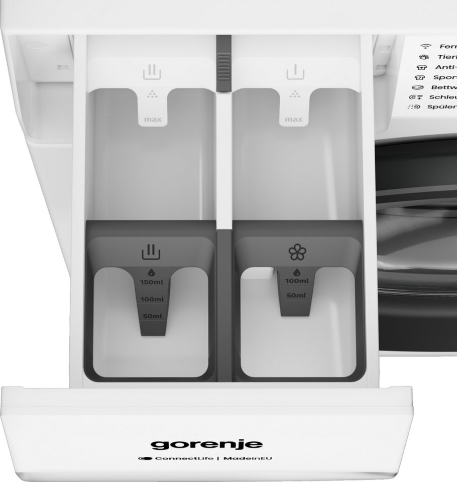GORENJE Waschmaschine G400 Wave G4S74A21, 7 kg, 1400 U/min, 20% besser als Energieklasse A, Trommelreinigungsprogramm
