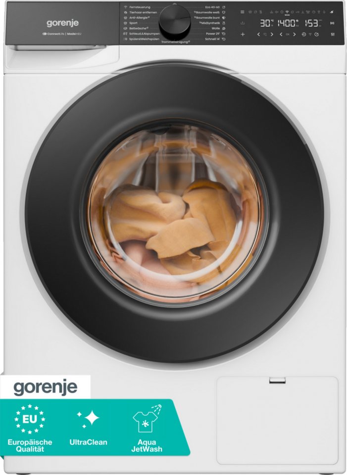 GORENJE Waschmaschine G600 W5G694A1T1, 9 kg, 1400 U/min, 10% besser als Energieklasse A, FastWash Pro 29 min.