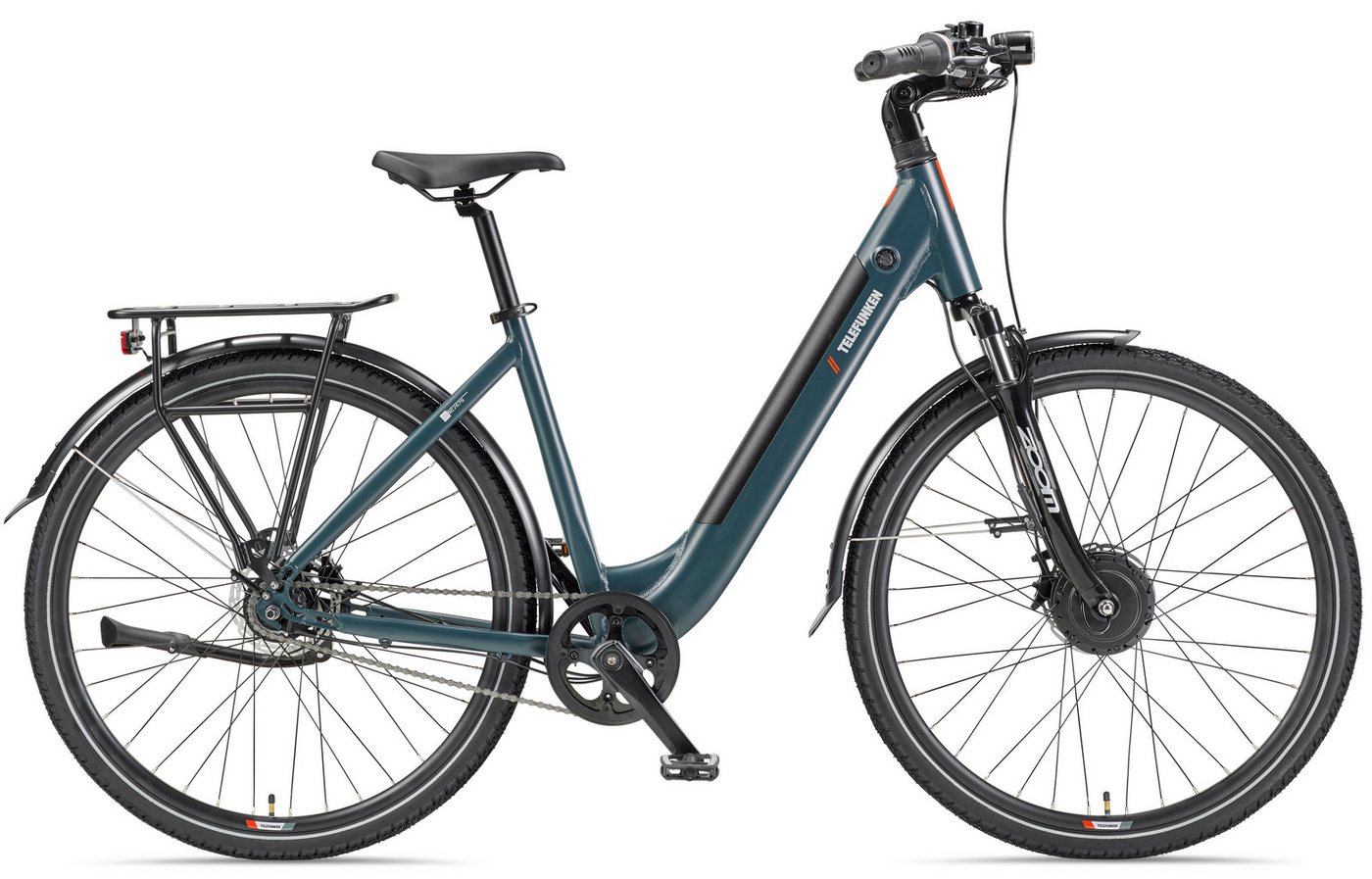 Telefunken E-Bike Cityrad Multitalent RC675, 7 Gang Shimano Nexus Schaltwerk, Nabenschaltung, Frontmotor, 489,6 Wh, Pedelec, Elektrofahrrad, Damen u. Herren, Scheibenbremsen, 28 Zoll