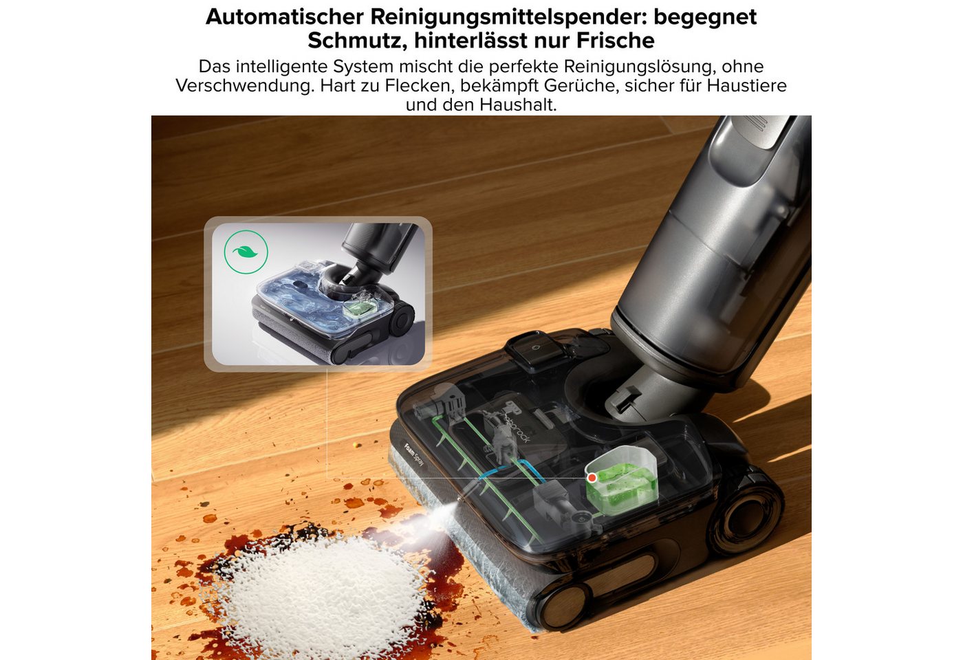 Roborock Nass-Trocken-Akkusauger F25 ACE Pro, beutellos, 25.000 Pa, 95 °C Selbstreinigung, Dock-Trocknung und App-Anpassung Bild 2