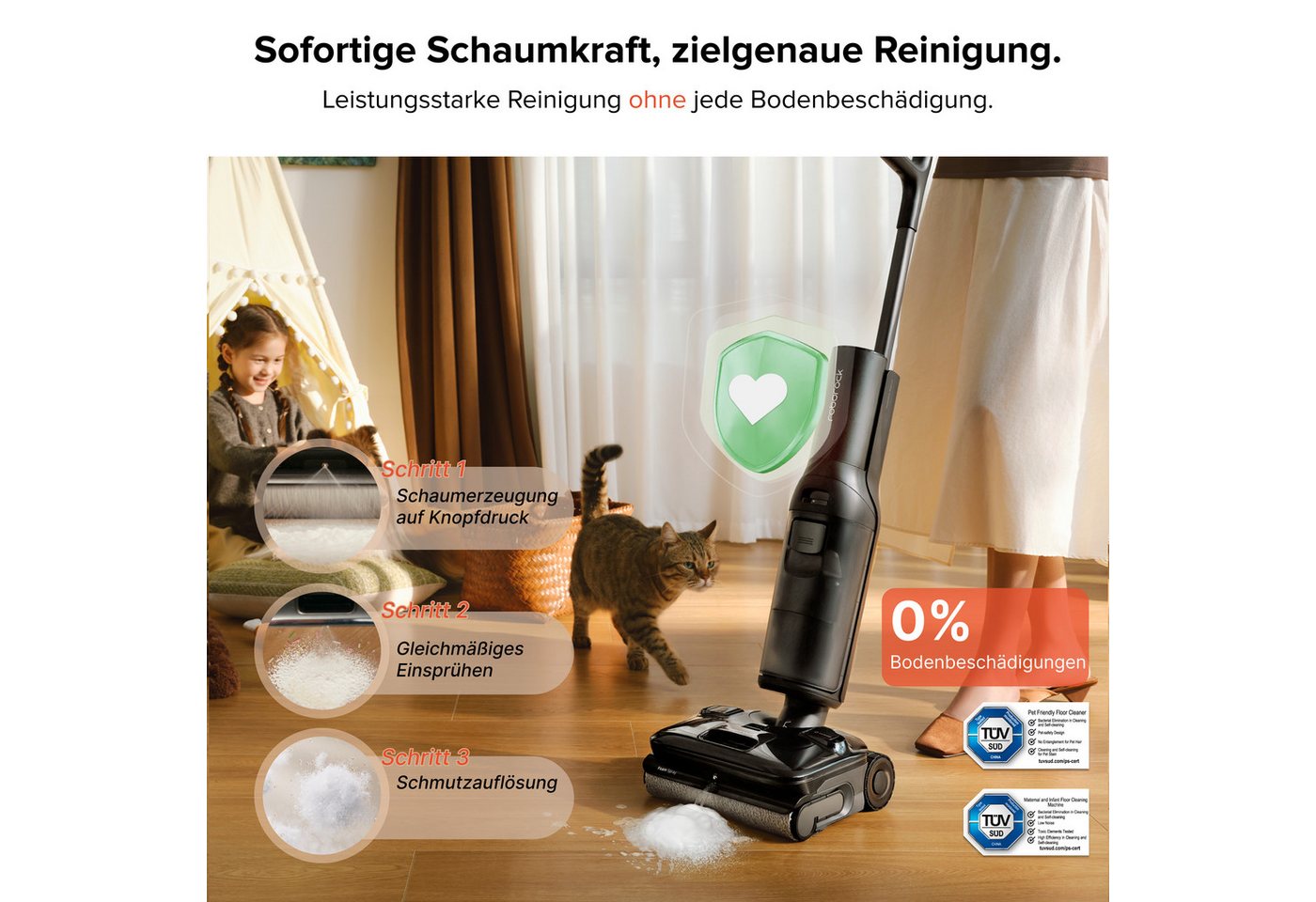Roborock Nass-Trocken-Akkusauger F25 ACE Pro, beutellos, 25.000 Pa, 95 °C Selbstreinigung, Dock-Trocknung und App-Anpassung Bild 3
