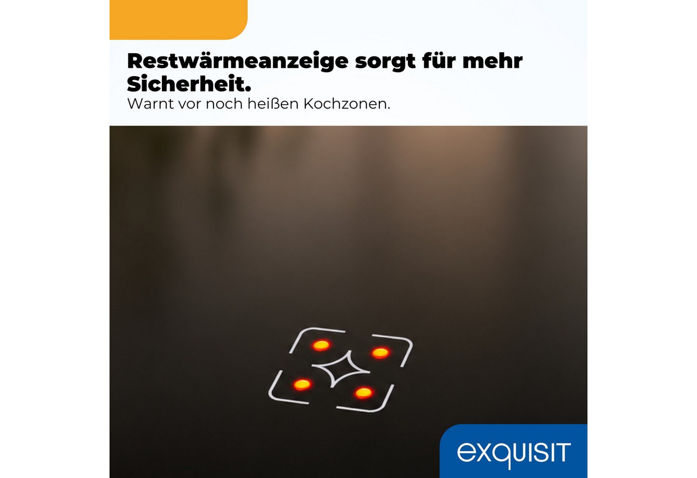 exquisit Backofen-Set EHE146-120 Set inox, Ober&Unterhitze mit 4-Zonen-Glaskeramikkochfeld – einfach & sicher! Bild 3