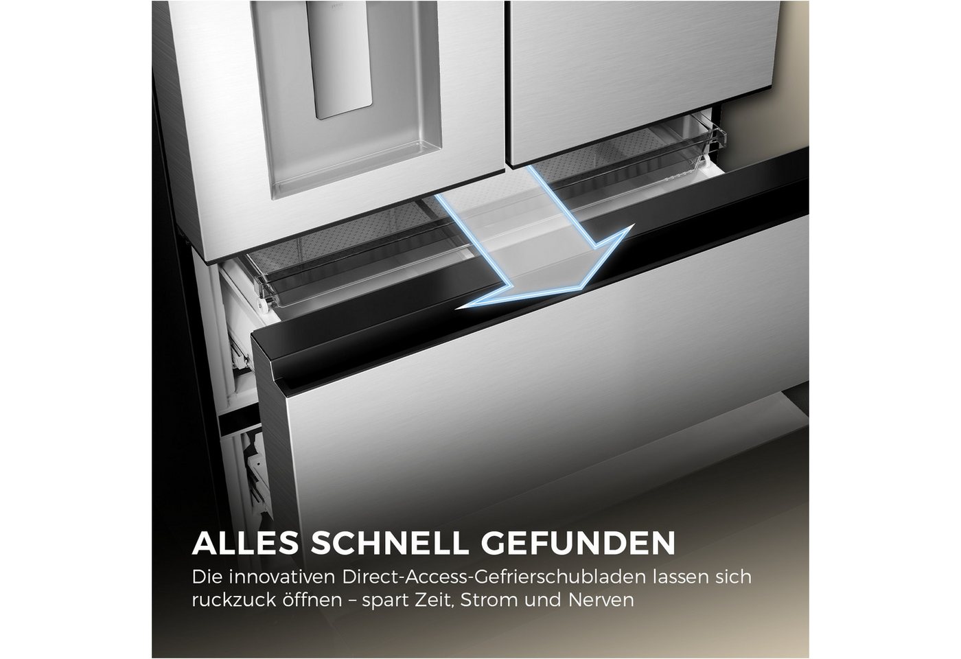 Haier Multi Door Horizon Collection HFR59F18CWMM, 182,5 cm hoch, 90,5 cm breit, Wasserdispenser mit Tank Bild 4