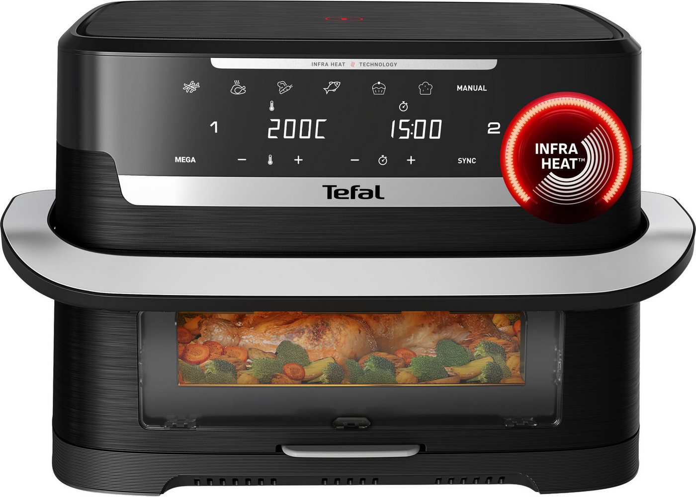 Tefal Heißluftfritteuse Ever Fry Dual Flex, FlexCook Doppelkammer, XXL Fassungsvermögen, 2700 W, bis zu 4x schneller, für bis zu 8 Portionen, EY9288 Bild 2