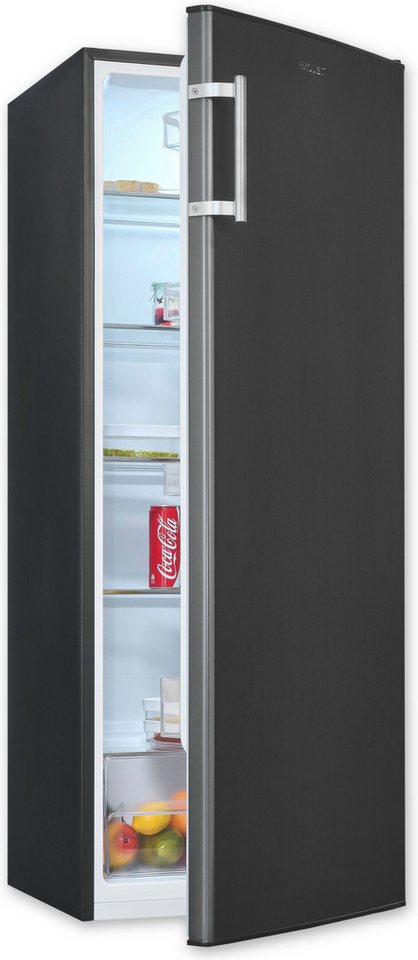 exquisit Kühlschrank KS320-V-H-040E inoxlook-az, 142,6 cm hoch, 54,4 cm breit, Großzügiger Kühlraum für mehr Frische und beste Übersicht