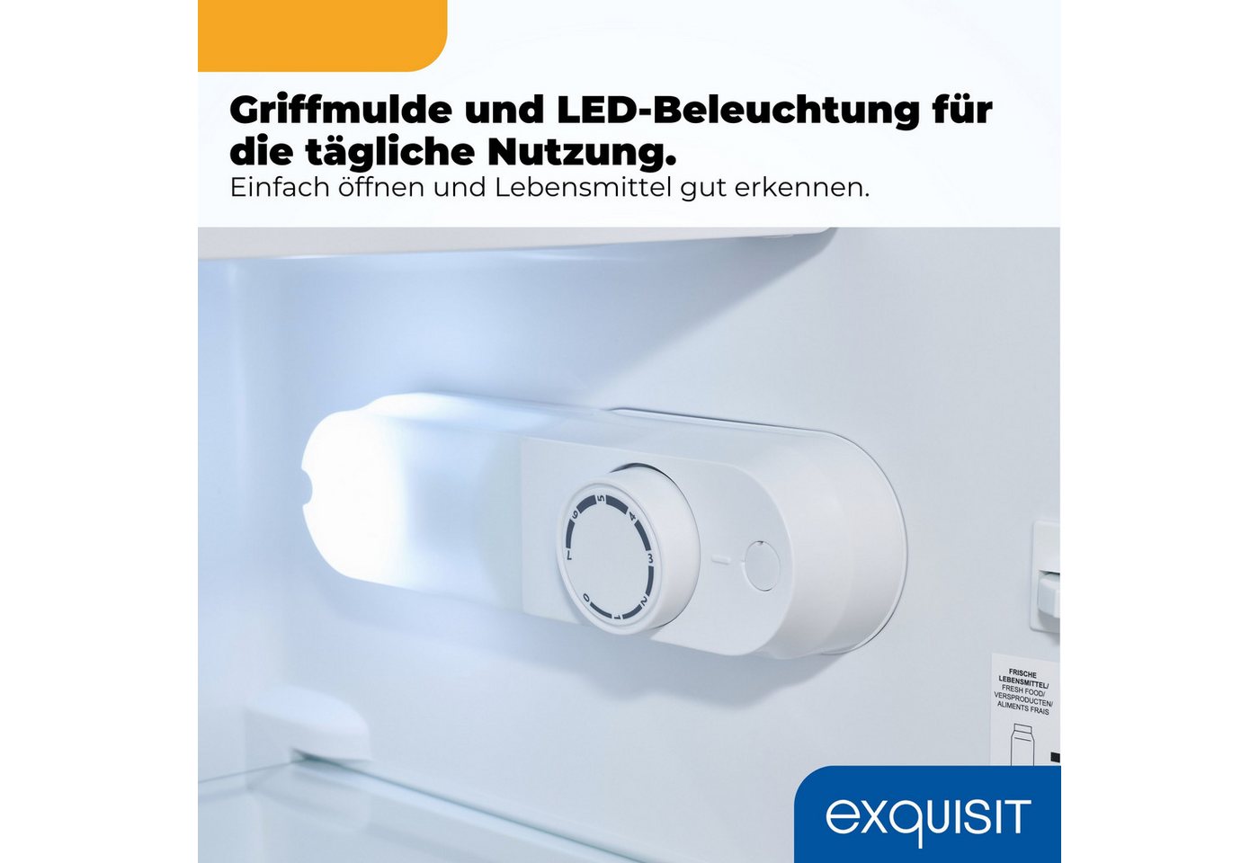 exquisit Kühlschrank KS117-3-011E weiss, 84 cm hoch, 48 cm breit, Perfekte Kühlung & Gefrierfach: 82 L Mini-Kombi für jede Küche
