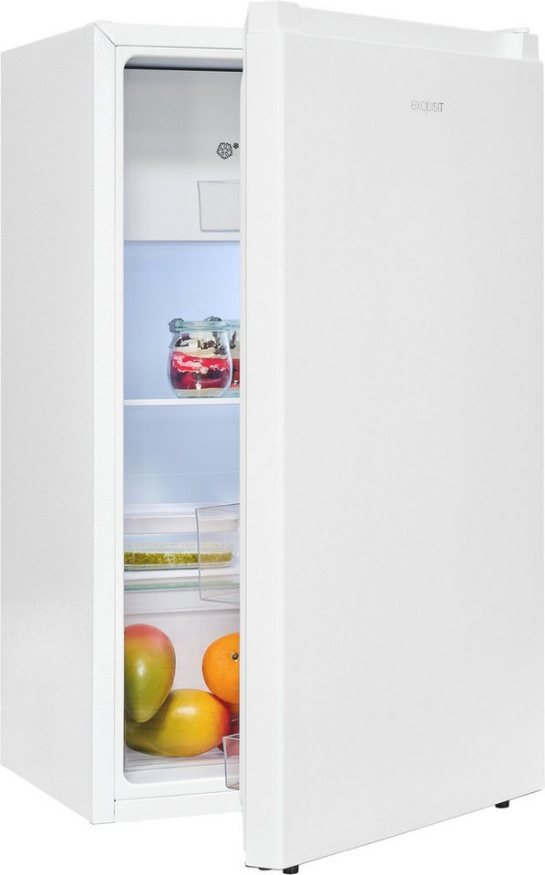 exquisit Kühlschrank KS117-3-011E weiss, 84 cm hoch, 48 cm breit, Perfekte Kühlung & Gefrierfach: 82 L Mini-Kombi für jede Küche Bild 3