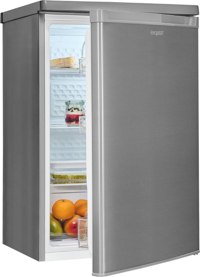 exquisit Kühlschrank KS16-V-040C inoxlook, 85 cm hoch, 55 cm breit, Helles LED-Licht für optimale Innenraumbeleuchtung Bild 2