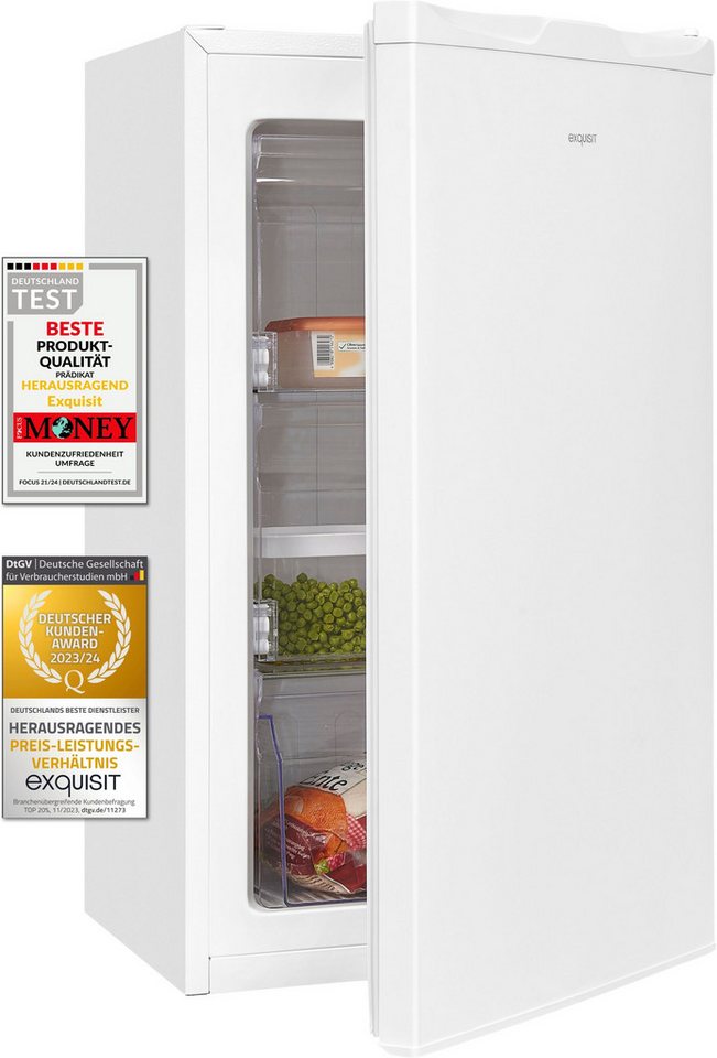 exquisit Gefrierschrank GS111-330D weiss, 82,5 cm hoch, 45,5 cm breit, 4*Gefrieren & flexible Gefrierschubladen für maximale Ordnung