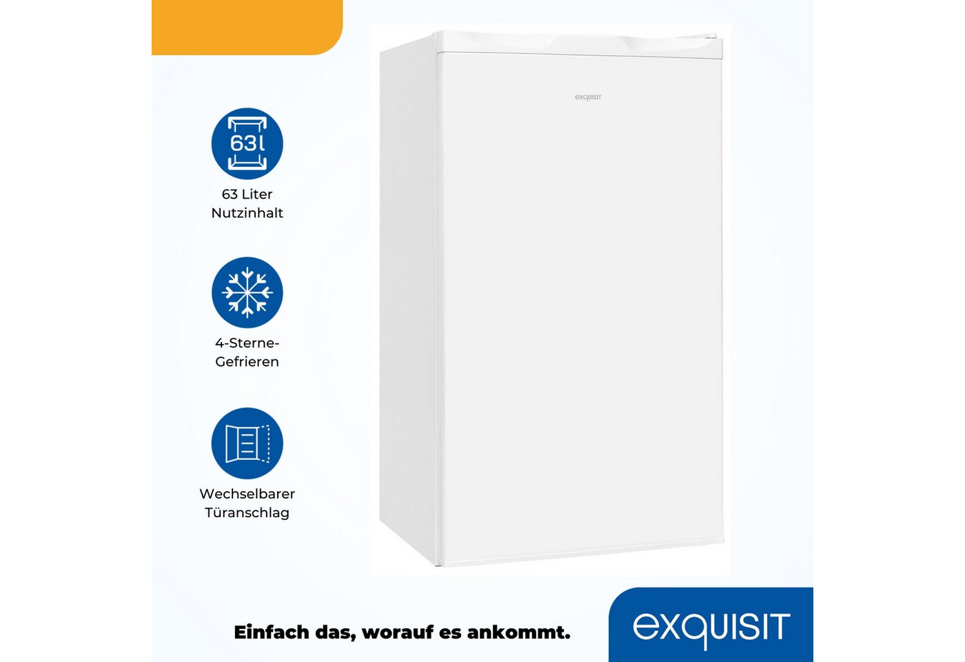 exquisit Gefrierschrank GS111-330D weiss, 82,5 cm hoch, 45,5 cm breit, 4*Gefrieren & flexible Gefrierschubladen für maximale Ordnung Bild 2