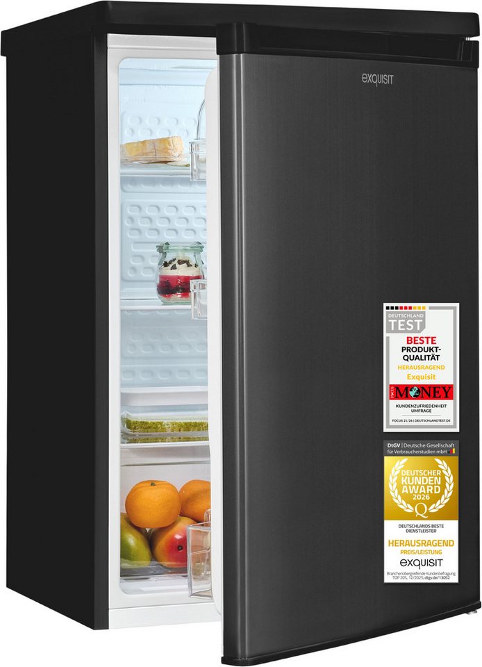 exquisit Kühlschrank KS16-V-040C inoxlook-az, 85 cm hoch, 55 cm breit, Helles LED-Licht für optimale Innenraumbeleuchtung Bild 2