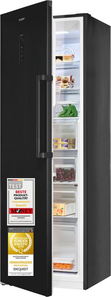 exquisit Gefrierschrank GS295-NF-H-040C inoxlook-az, 185 cm hoch, 60 cm breit, Viel Platz, starke Gefrierleistung & No Frost für eisfreies Gefrieren Bild 2