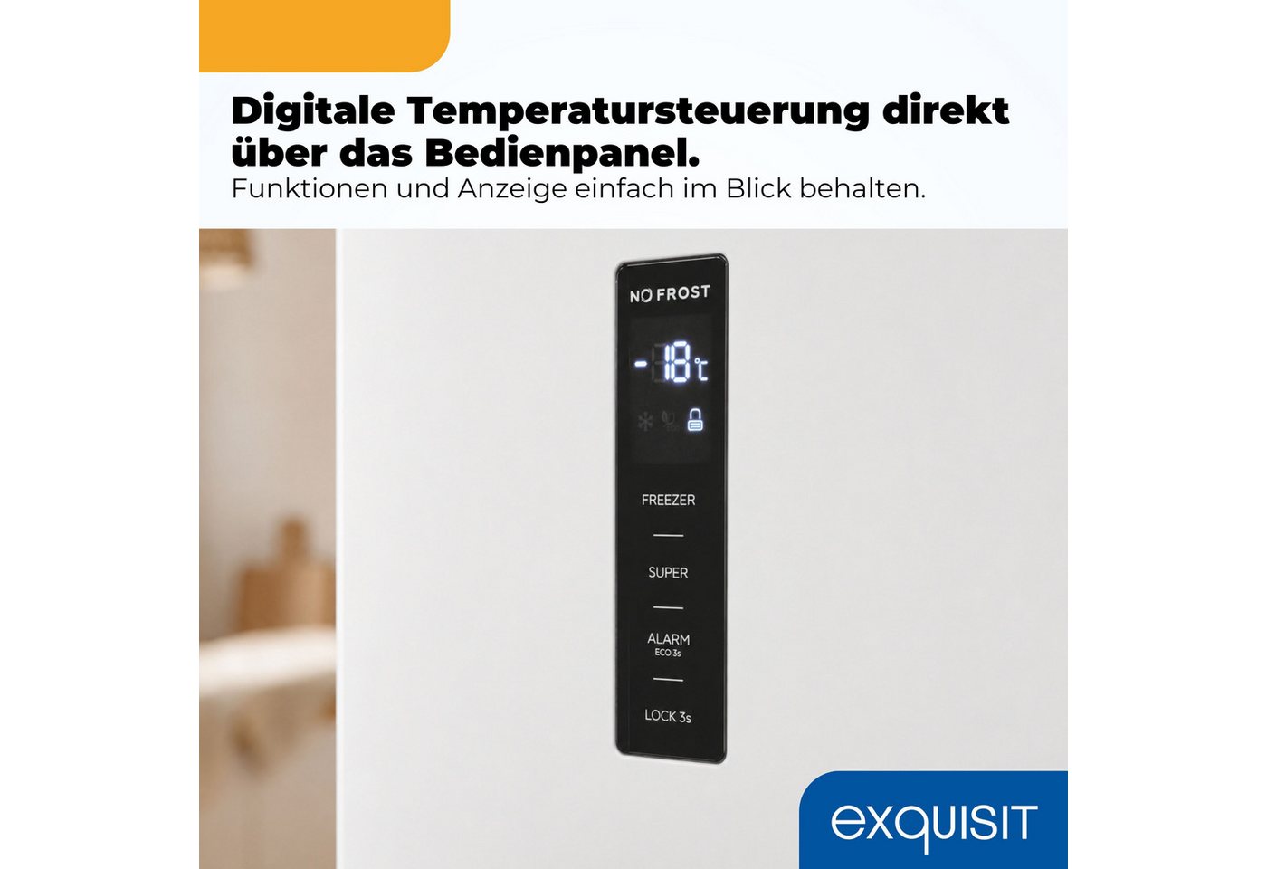 exquisit Gefrierschrank GS295-NF-H-040C weiss, 185 cm hoch, 60 cm breit, Viel Platz, starke Gefrierleistung & No Frost für eisfreies Gefrieren Bild 2