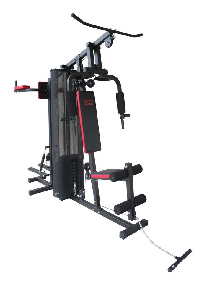 MOTIVE FITNESS by U.N.O. Kraftstation Multi-Gym Challenge, 10 Gewichtsblöcke (Seilzug, Butterflystange, Latzug, Ruderfunktion und mehr), max. Benutzergewicht 120 kg, max. Trainingsgewicht 100 kg Bild 3