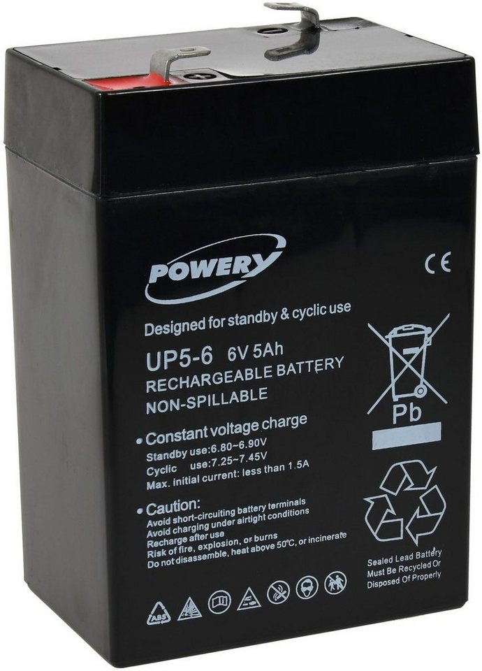 Powery Bleiakku für Kinderfahrzeuge Kinderquad Bleiakkus 5000 mAh (6 V) Bild 2