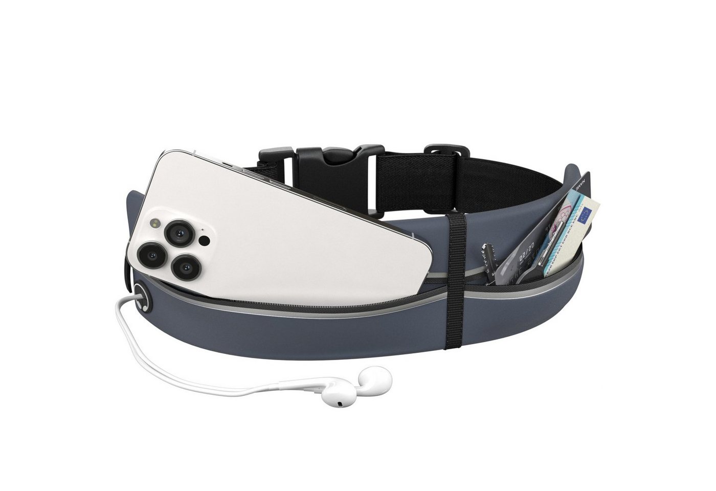 EAZY CASE Laufgürtel Universal Sport Bauchtasche Schmal Damen Herren Bauchtasche Joggingtasche Laufgürtel Sporttasche Blau Bild 4