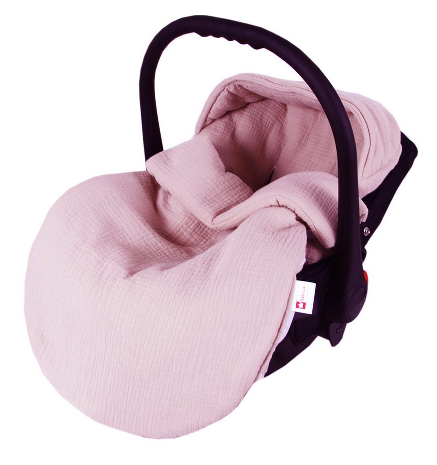 BabyLux Fußsack Sommerfußsack 90cm für Babyschale, Kinderwagen & Buggy Frühling Herbst, Musselin - Rosa Fußsack