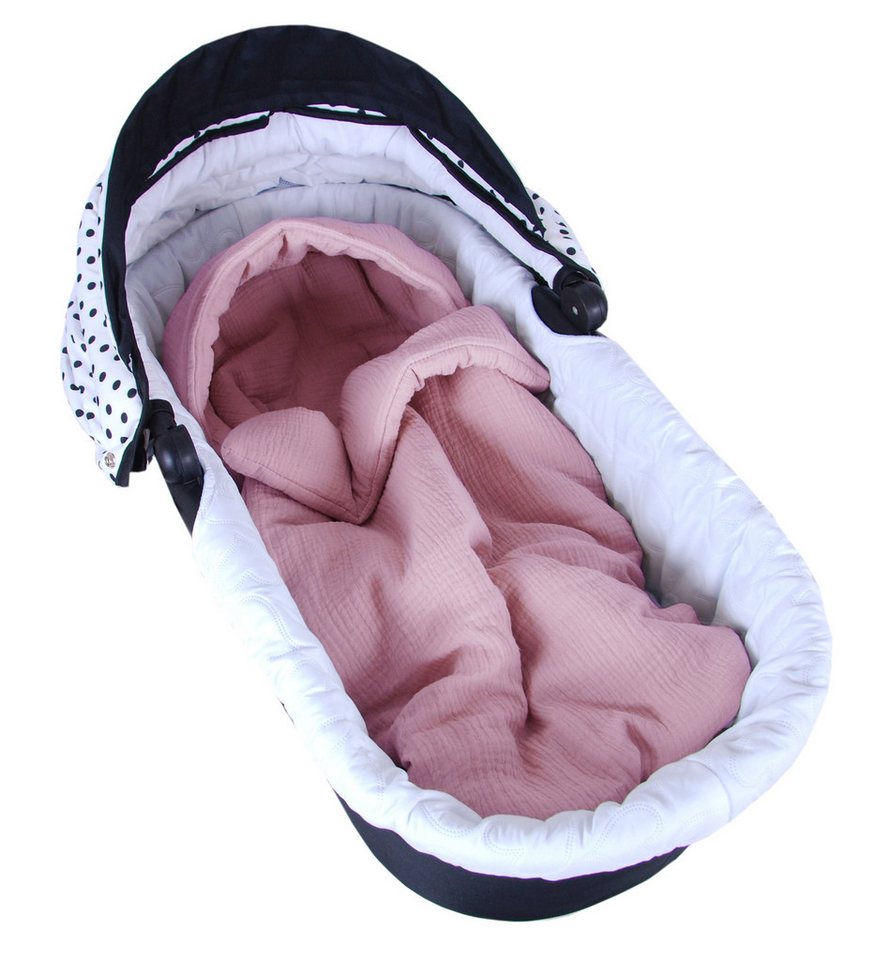 BabyLux Fußsack Sommerfußsack 90cm für Babyschale, Kinderwagen & Buggy Frühling Herbst, Musselin - Rosa Fußsack Bild 2