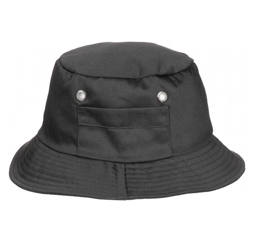 MFH Outdoorhut Anglerhut oder Fischermütze kleine Seitentasche, schwarz