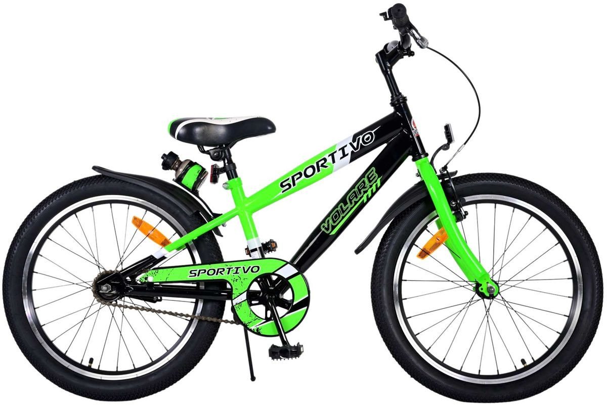 Volare Kinderfahrrad 20 Zoll Kinder Jungen Fahrrad Kinderfahrrad Rad Sportivo Grün 22114, 1 Gang, Rücktrittbremse, Seitenständer, Schutzbleche, Trinkflasche, Klingel Bild 5