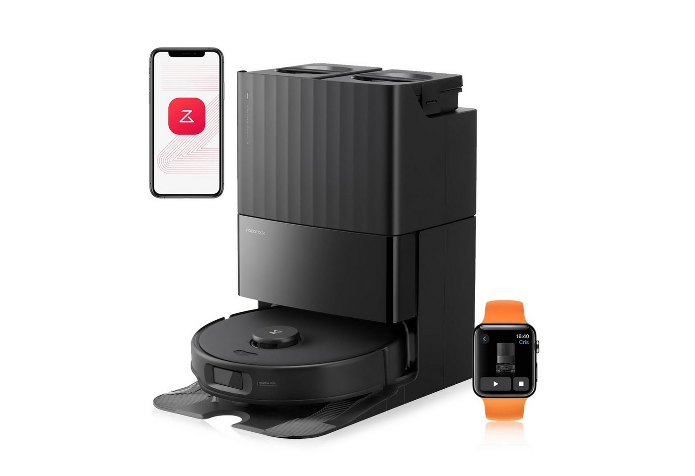 Roborock Saugroboter Qrevo Edge S5A, 18500Pa (Upgrade von S8 Pro Ultra), mit Wischfunktion,Dual Anti-Tangle-System, 18500Pa, Dual Anti-Tangle-System, 75℃ Heißwasser-Moppwäsche Bild 2