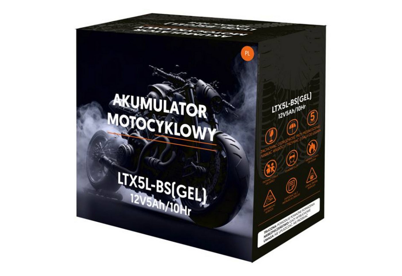Lamex LTX5L-BS Gel-Motorradbatterie 12V 5Ah Akku (12 V), Gel-Batterie Motorrad Bild 3