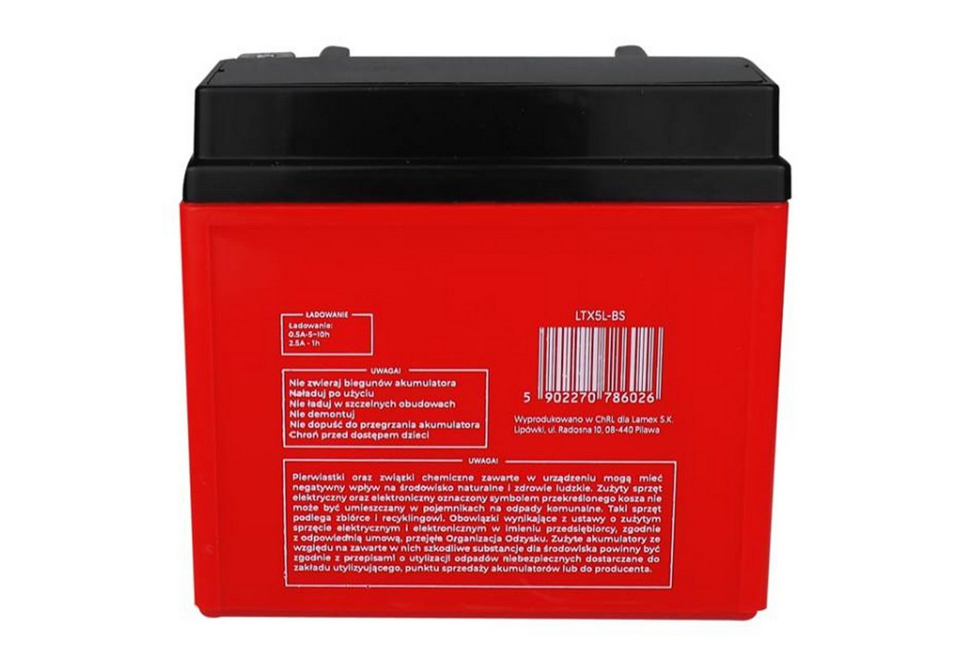 Lamex LTX5L-BS Gel-Motorradbatterie 12V 5Ah Akku (12 V), Gel-Batterie Motorrad Bild 5