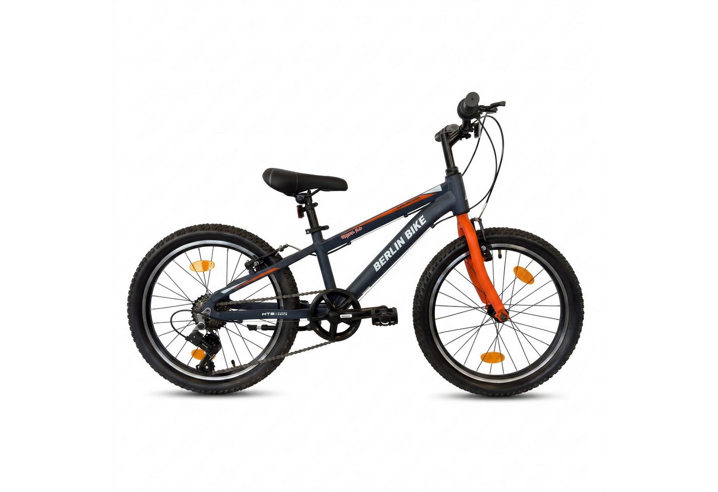 BERLIN BIKE Kinderfahrrad 20 Zoll MTB Kid Grizz Serien, leichtes Aluminiumrahmen, 7 Gang Shimano RD-TY200 Schaltwerk, Kettenschaltung, Mitwachsend dank höhenverstellbarem Sattel und Lenker Bild 3