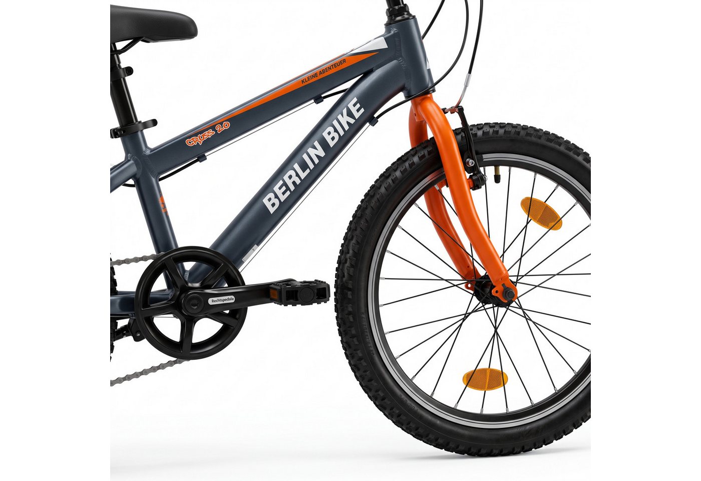 BERLIN BIKE Kinderfahrrad 20 Zoll MTB Kid Grizz Serien, leichtes Aluminiumrahmen, 7 Gang Shimano RD-TY200 Schaltwerk, Kettenschaltung, Mitwachsend dank höhenverstellbarem Sattel und Lenker Bild 5