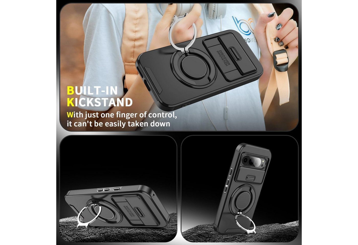 LuxusKollektion Handyhülle Schutzhülle Pixel 9 Pro XL Militärschutz Google Pixel 9 Pro XL Schwarz Bild 2