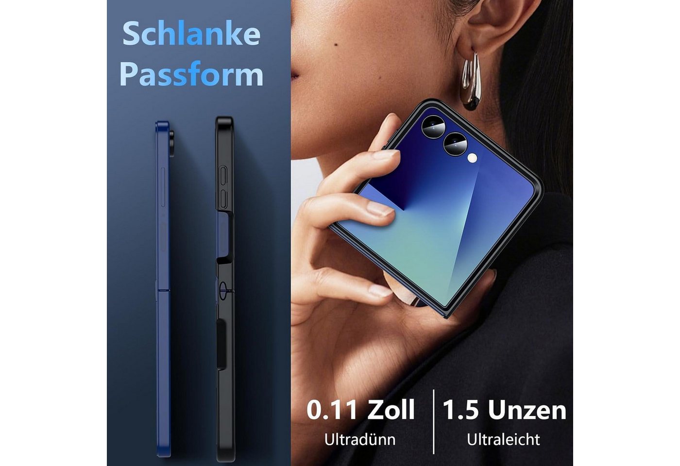 LuxusKollektion Smartphone-Hülle Hülle Z Flip 7 Militärschutz Antirutsch Samsung z flip 7-Schwarz Bild 2