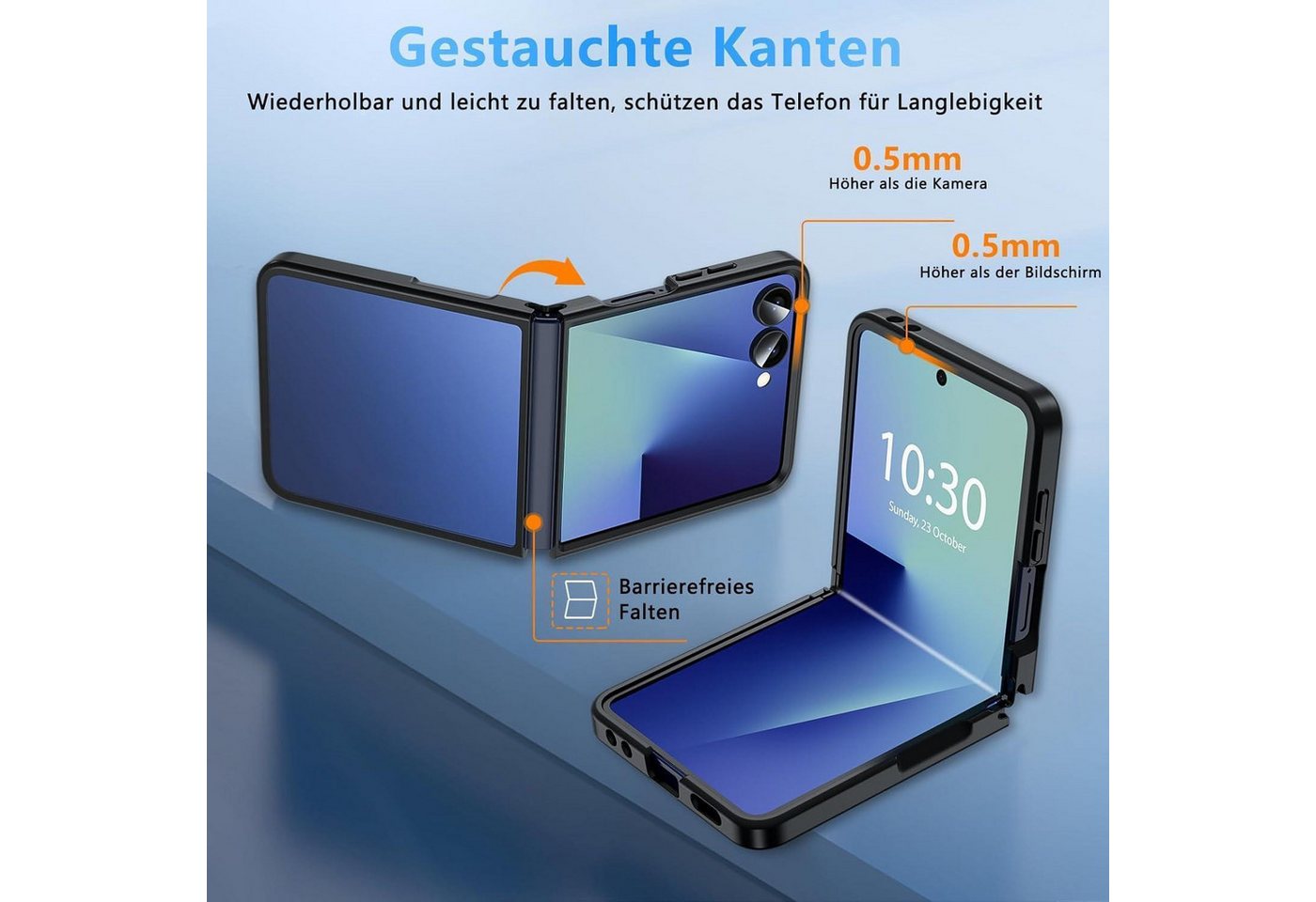 LuxusKollektion Smartphone-Hülle Hülle Z Flip 7 Militärschutz Antirutsch Samsung z flip 7-Schwarz Bild 3