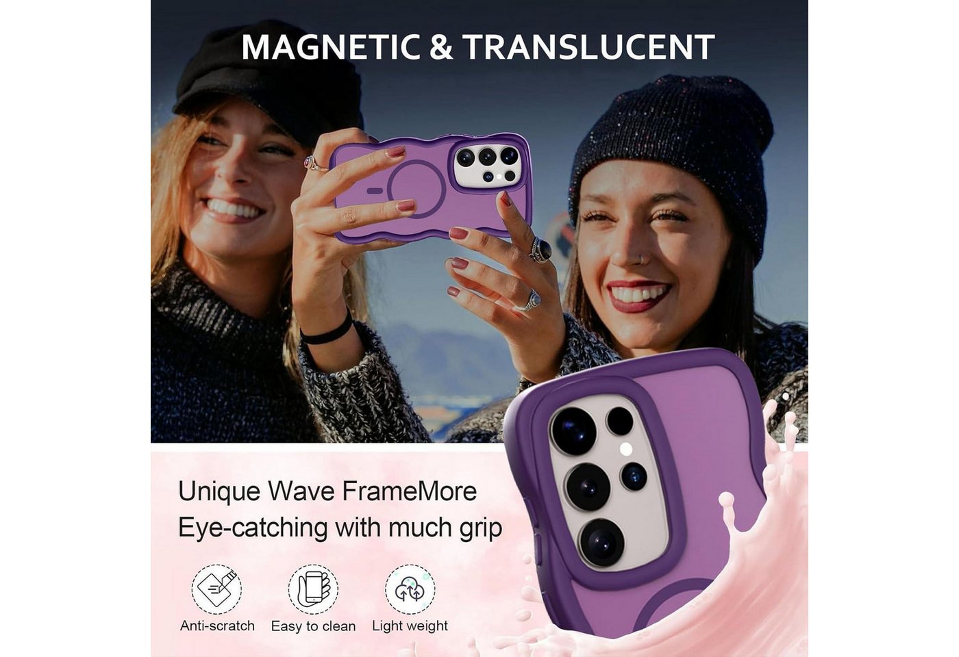 LuxusKollektion Handyhülle Handyhülle S25 Ultra MagSafe Magnetisch Samsung Galaxy S25 Ultra Lila