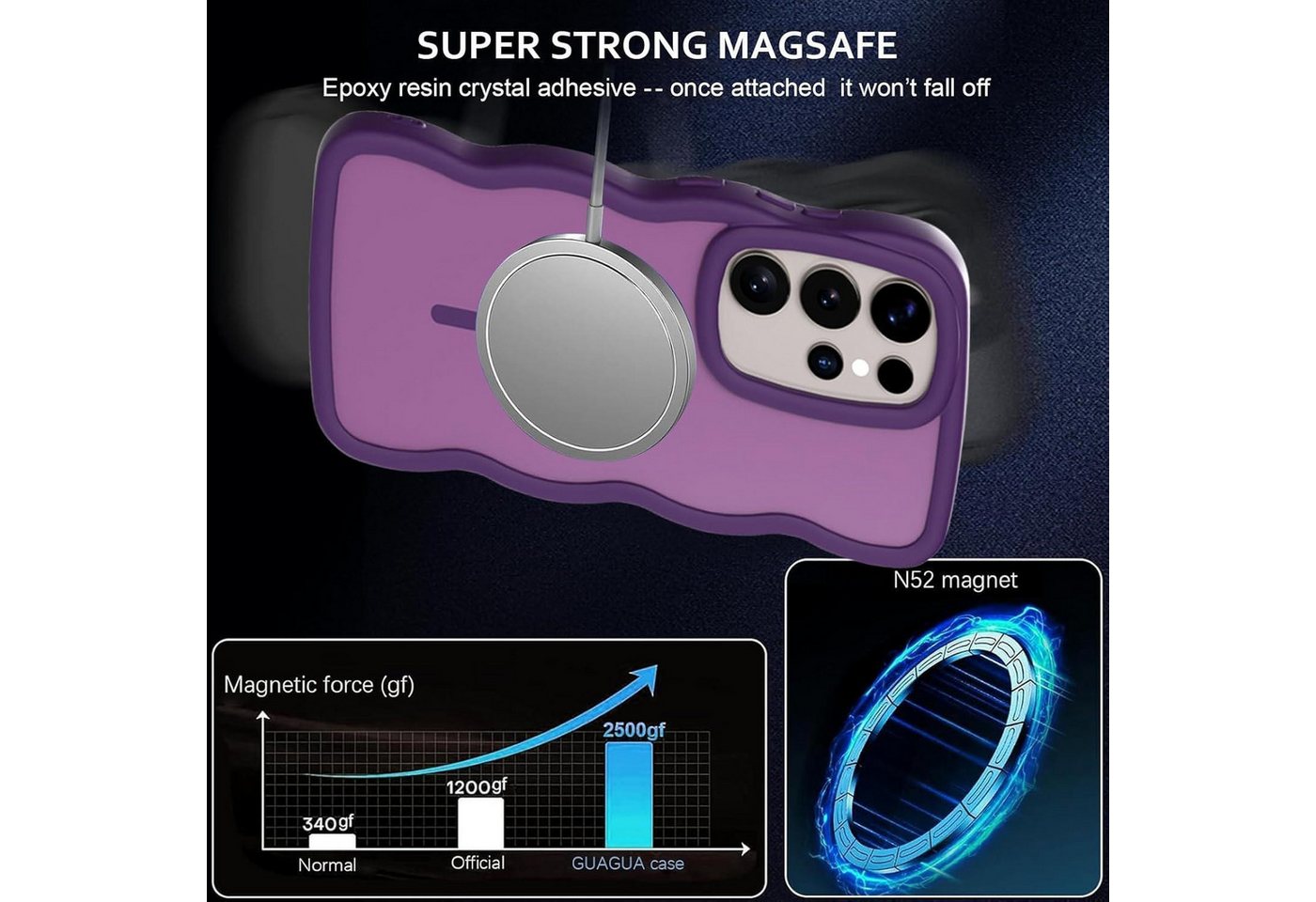 LuxusKollektion Handyhülle Handyhülle S25 Ultra MagSafe Magnetisch Samsung Galaxy S25 Ultra Lila Bild 4