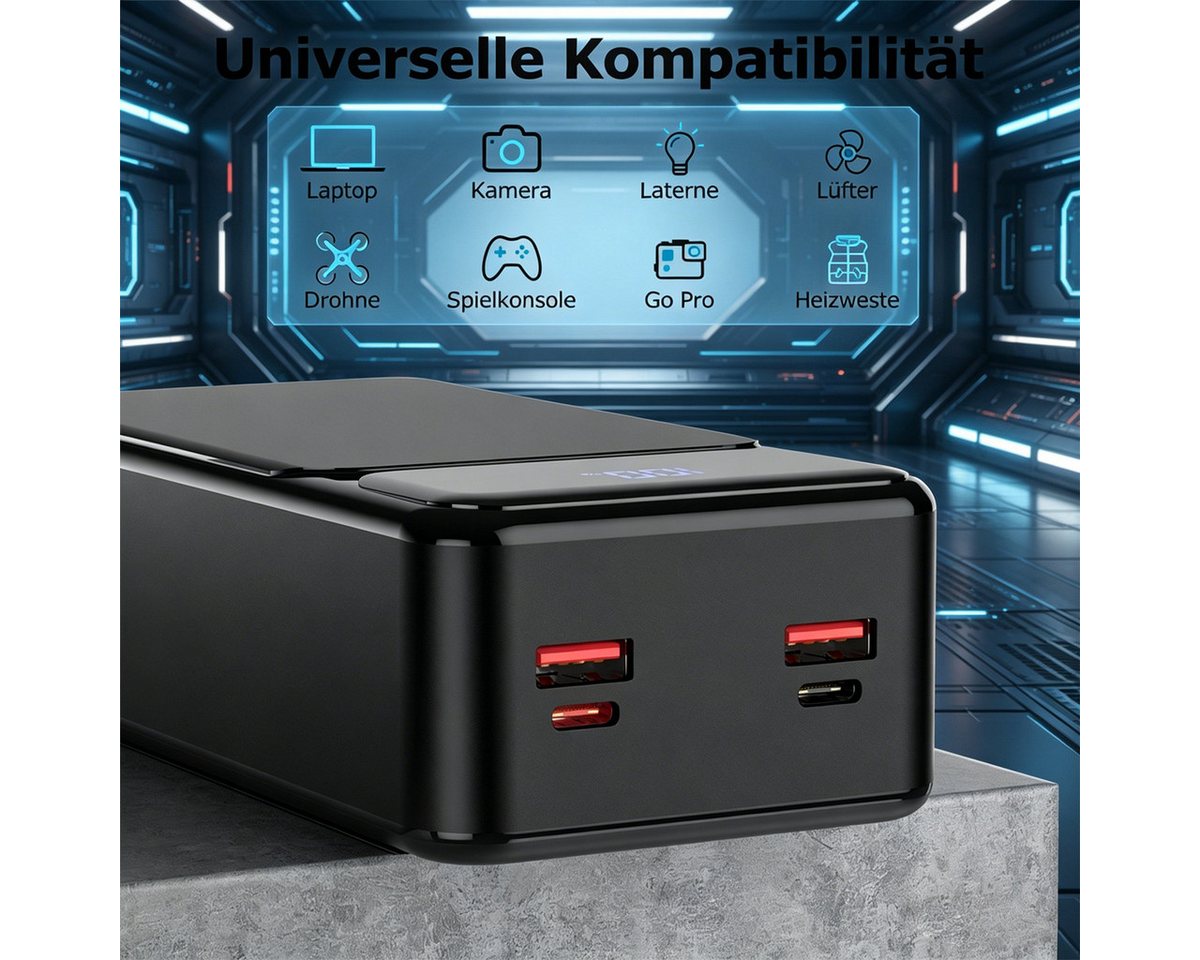 AeroAxis 50000mAh Powerbank 22,5W Schnellladung, 2 Ausgänge: 2 x USB-A Powerbank Schnellladefunktion 50000 mAh, 2 Ausgänge, Externer Akku für iPhone, Android, Reisen, Outdoor Bild 2