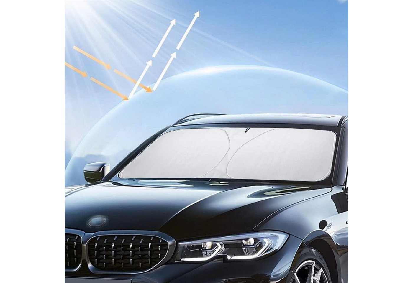 LuxusKollektion Frontscheibenabdeckung Sonnenschutz Frontscheibe Abdeckung Faltbar UV Auto SUV 136*65cm Bild 5