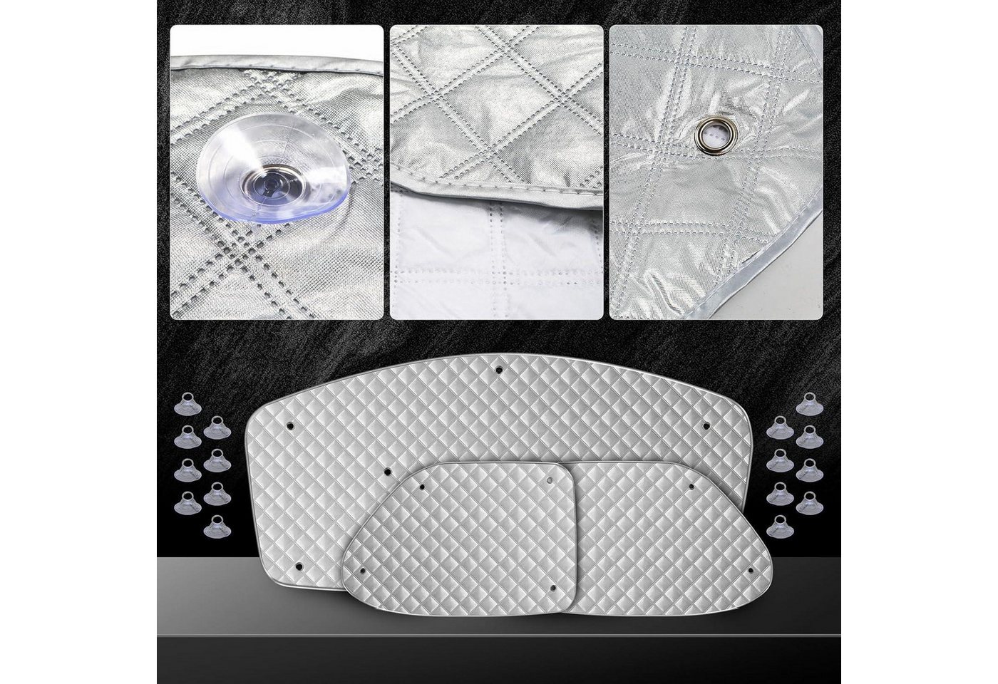 LuxusKollektion Frontscheibenabdeckung Sonnenschutz Frontscheibe Thermomatte UV Schutz Wohnmobil für VW T4 Bild 5